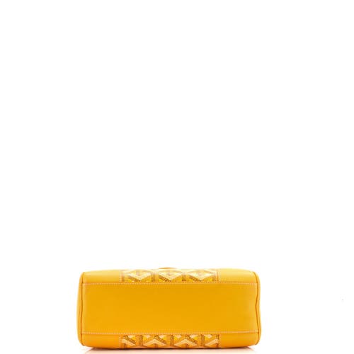 Pre-owned Goyard Goyard Saigon Top Handle Bag Coated Canvas With Leather Mini In Yellow