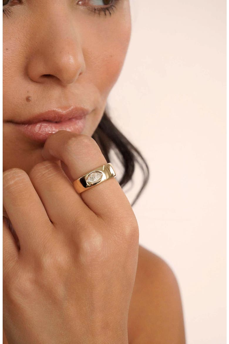 Teasure Marquise Cubic Zirconia Ring, Alternate, color, GOLD