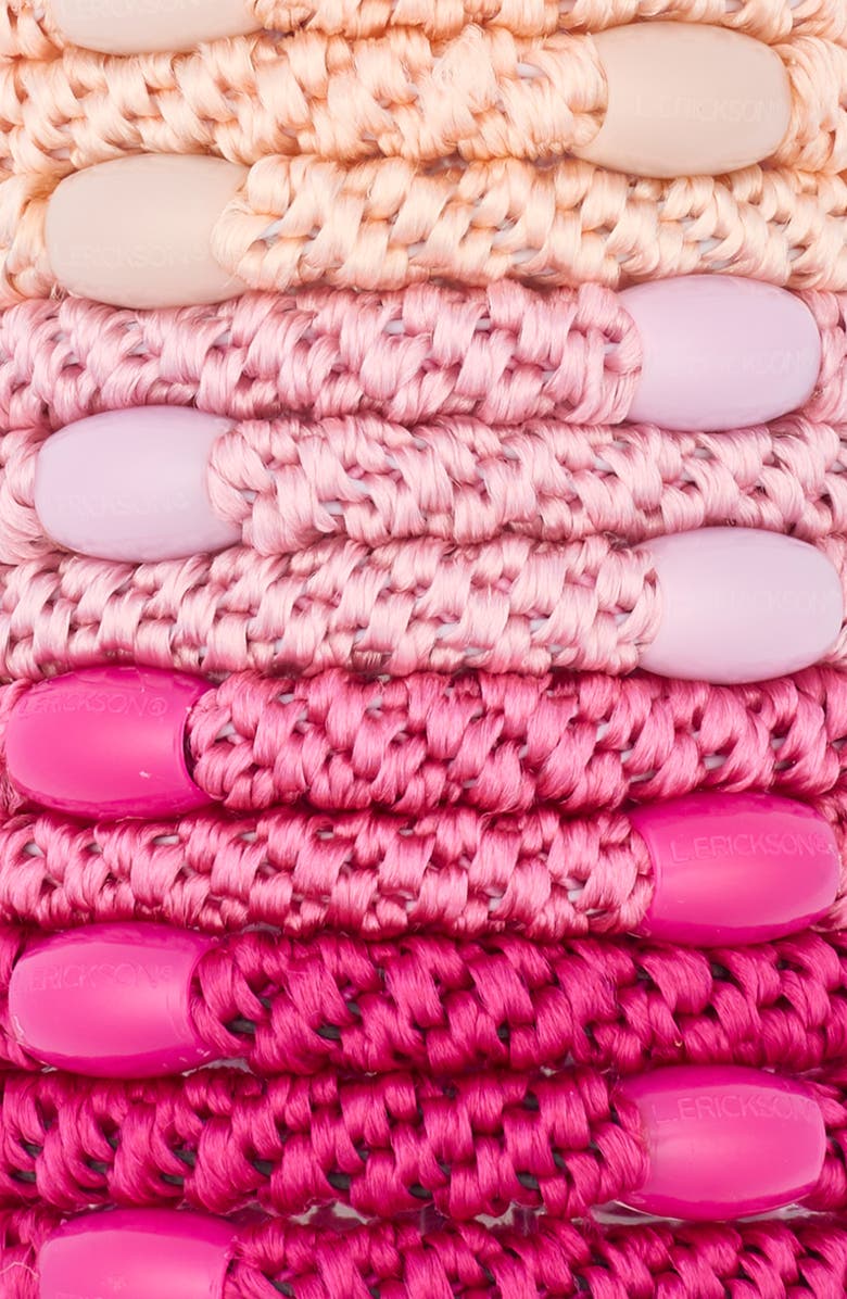 L. Erickson Grab 
Go Set of 15 Assorted Ponytail Holders, Alternate, color, Think Pink