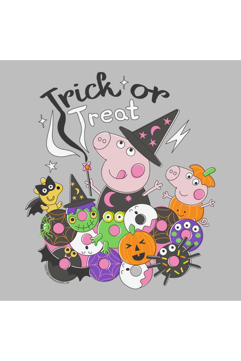 Girls Peppa Pig Trick-or-treat Donuts T Shirt, Alternate, color, Athletic Heather