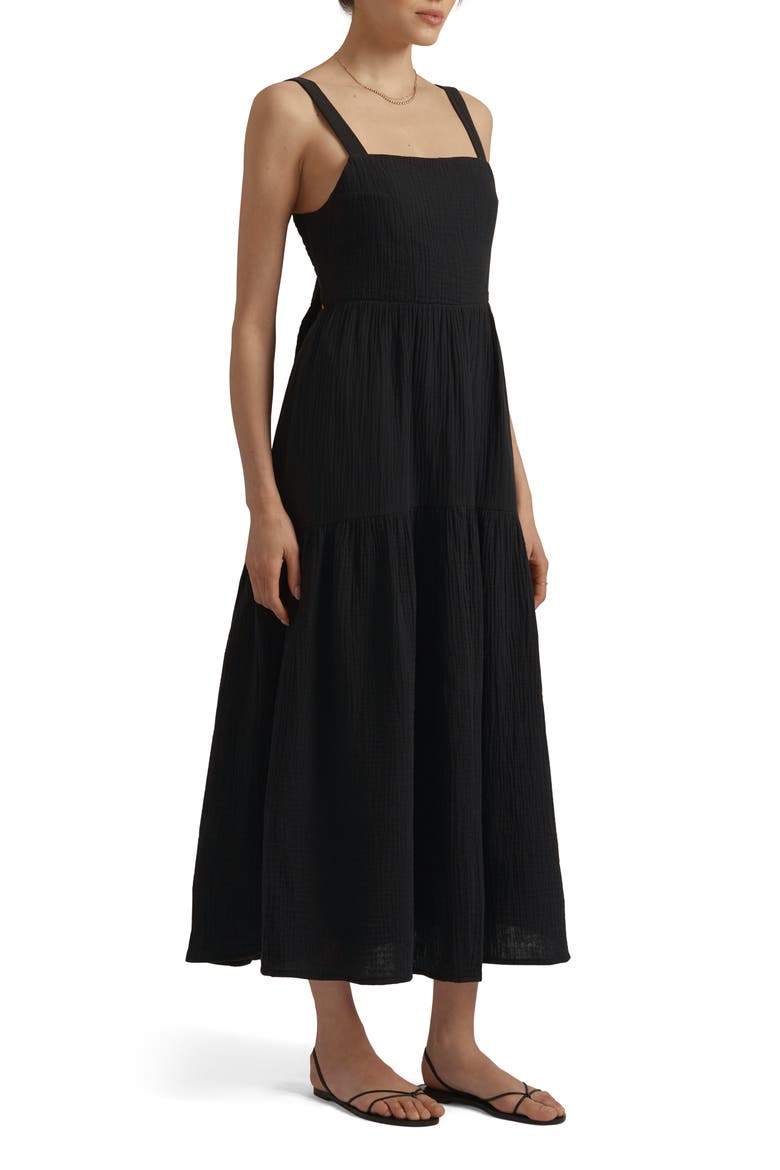 The Go-To Cotton Dress, Alternate, color, BLACK