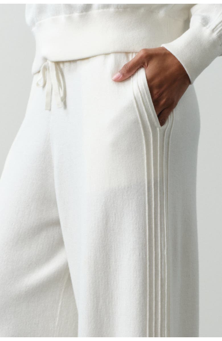 NAKED CASHMERE Ashlyn Cotton Cashmere Track Pants, Alternate, color, Ecru