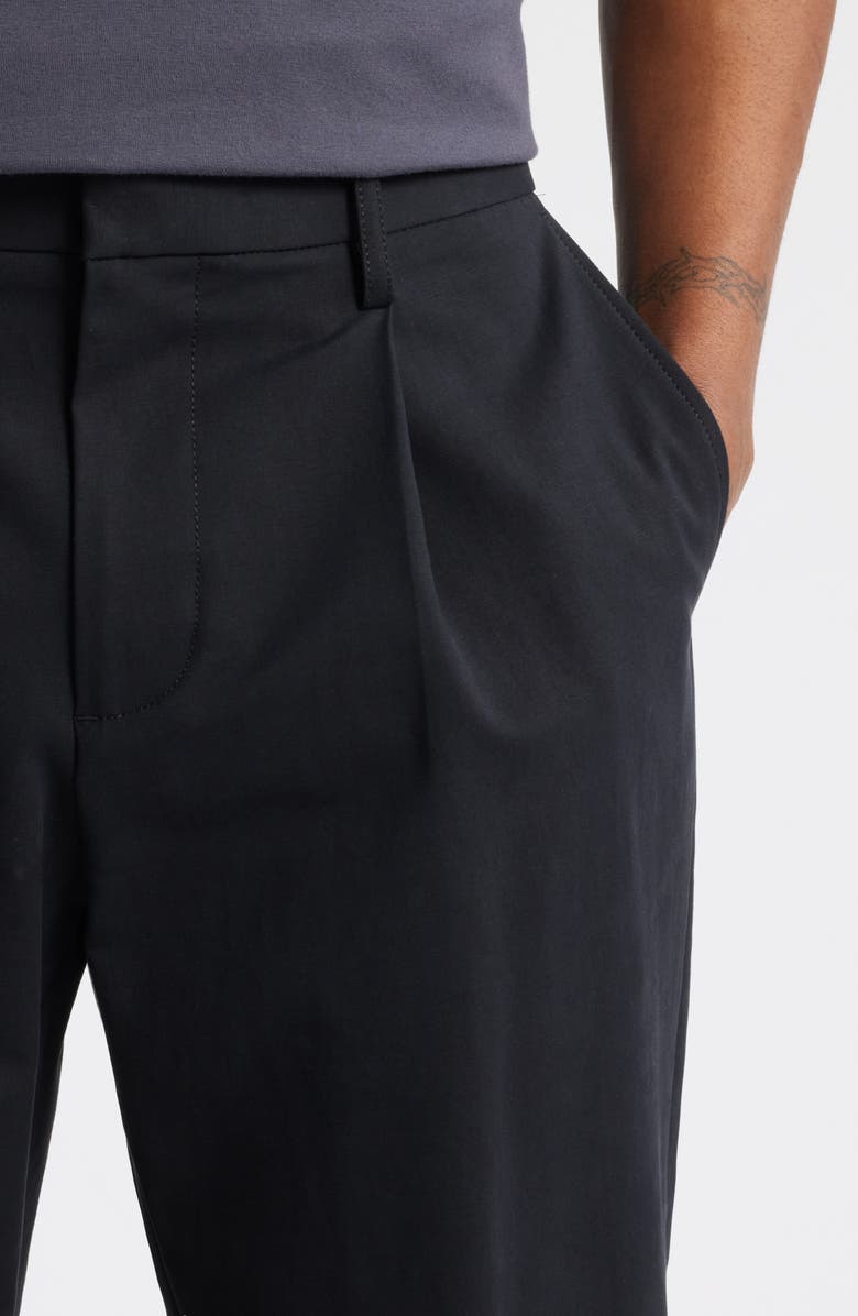 Open Edit Pleated Straight Leg Stretch Cotton Pants, Alternate, color,