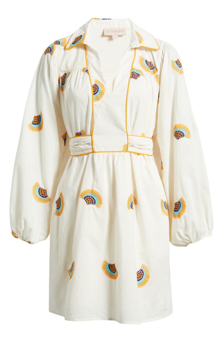 CIEBON Halliday Embroidered Long Sleeve Dress, Alternate, color, Ivory