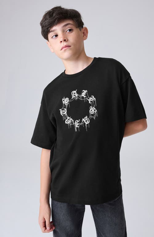 Smallsaints By Allsaints Kids' Cryptierra Cotton Graphic T-shirt In Black