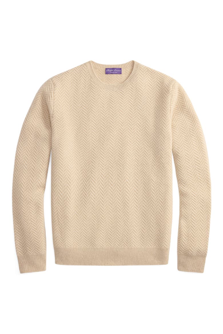 Herringbone Knit Cashmere Sweater, Alternate, color, CHAMPAGNE MELANGE