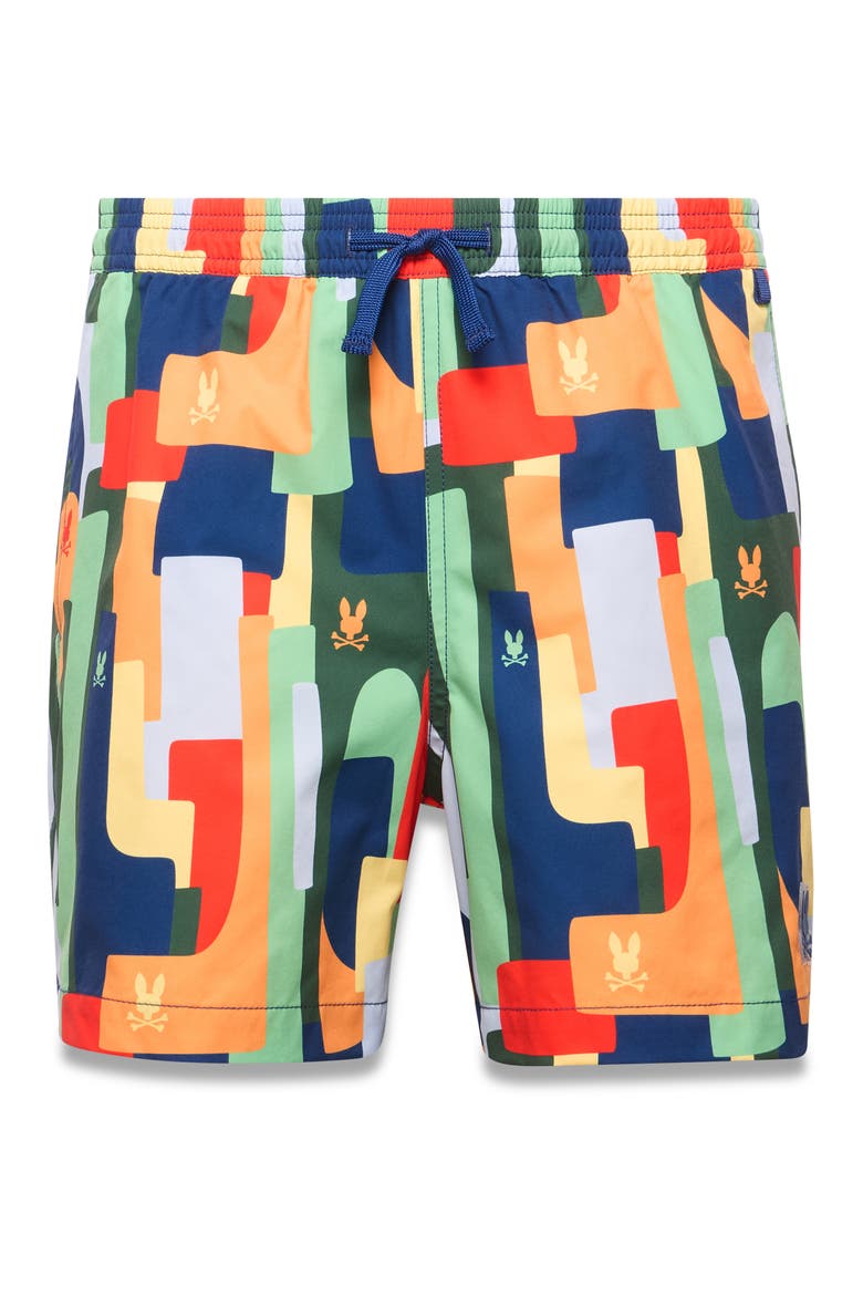 Kids' Wes Allover Print Swim Trunks, Main, color, NAVY PEONY