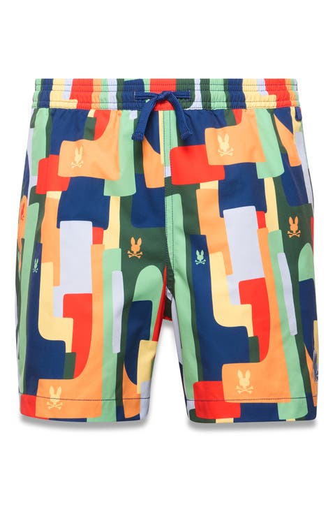 Kids' Wes Allover Print Swim Trunks