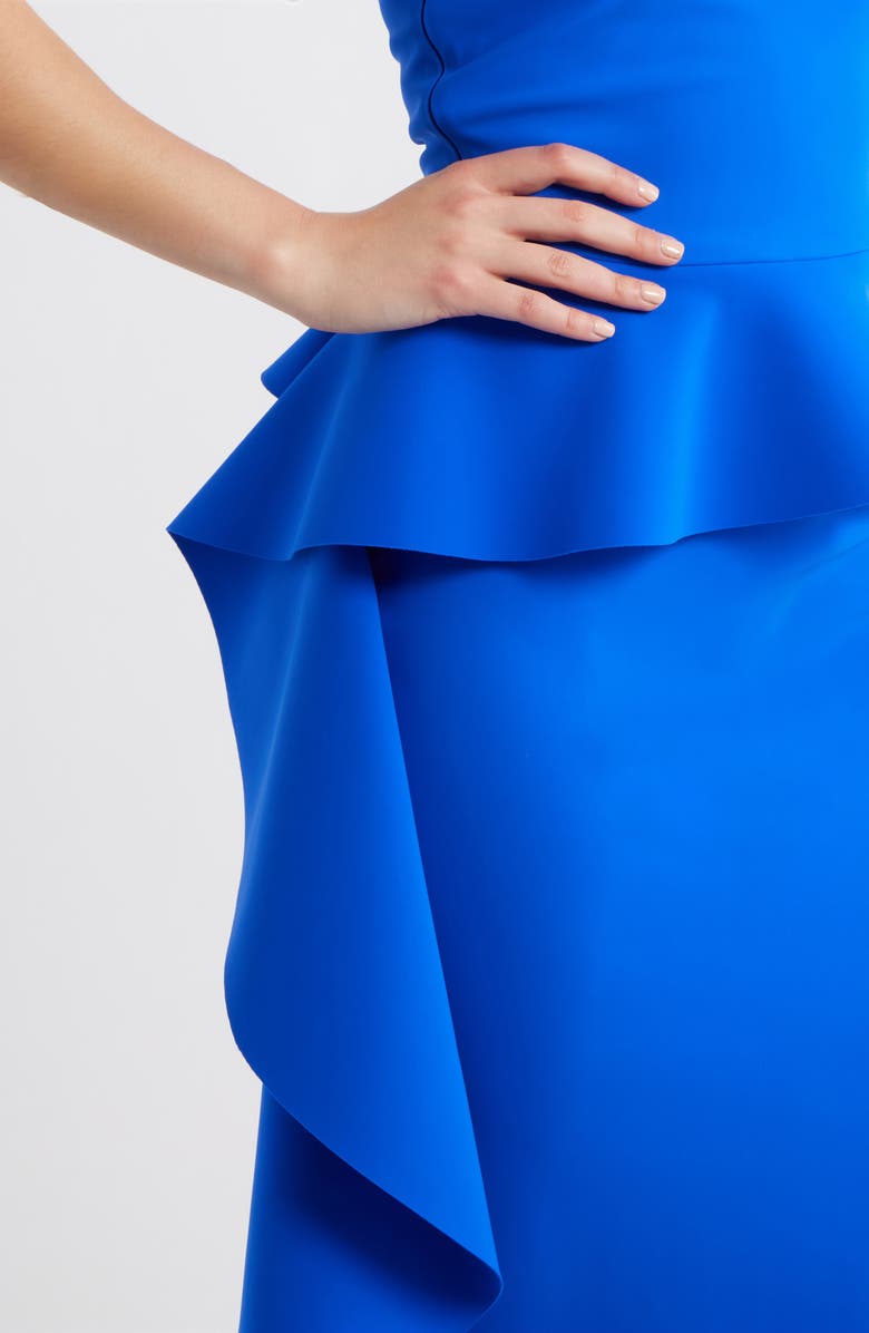 Chiara Boni La Petite Robe Eliska Ruffle Strapless Gown, Alternate, color, Blue Klein