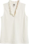 Anne Klein Ruffle Sleeveless Knit Top
