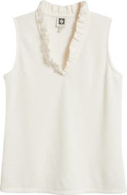 Anne Klein Ruffle Sleeveless Knit Top