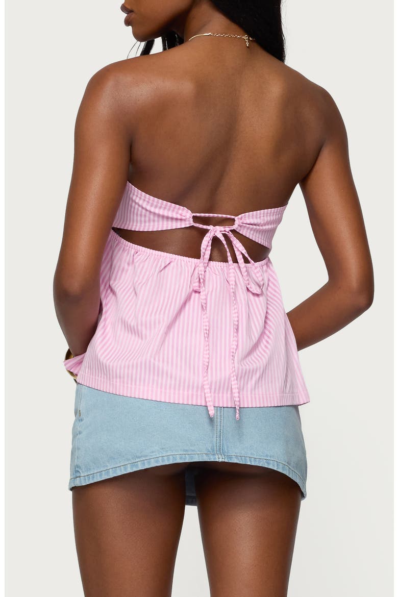 Maddie Stripe Strapless Babydoll Top, Alternate, color, LIGHT-PINK