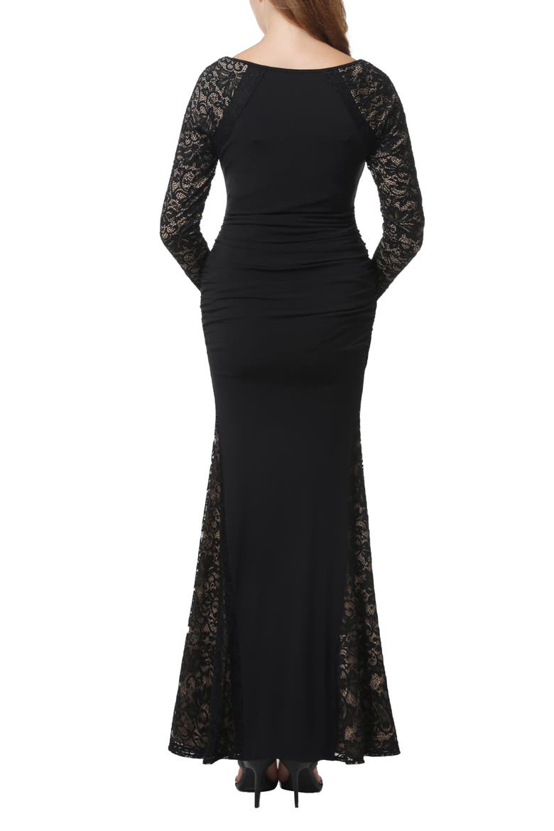 Bella Long Sleeve Maternity Maxi Dress, Alternate, color, BLACK