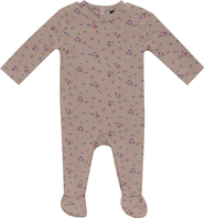 Space Grey Center Back Snap Floral printed Romper