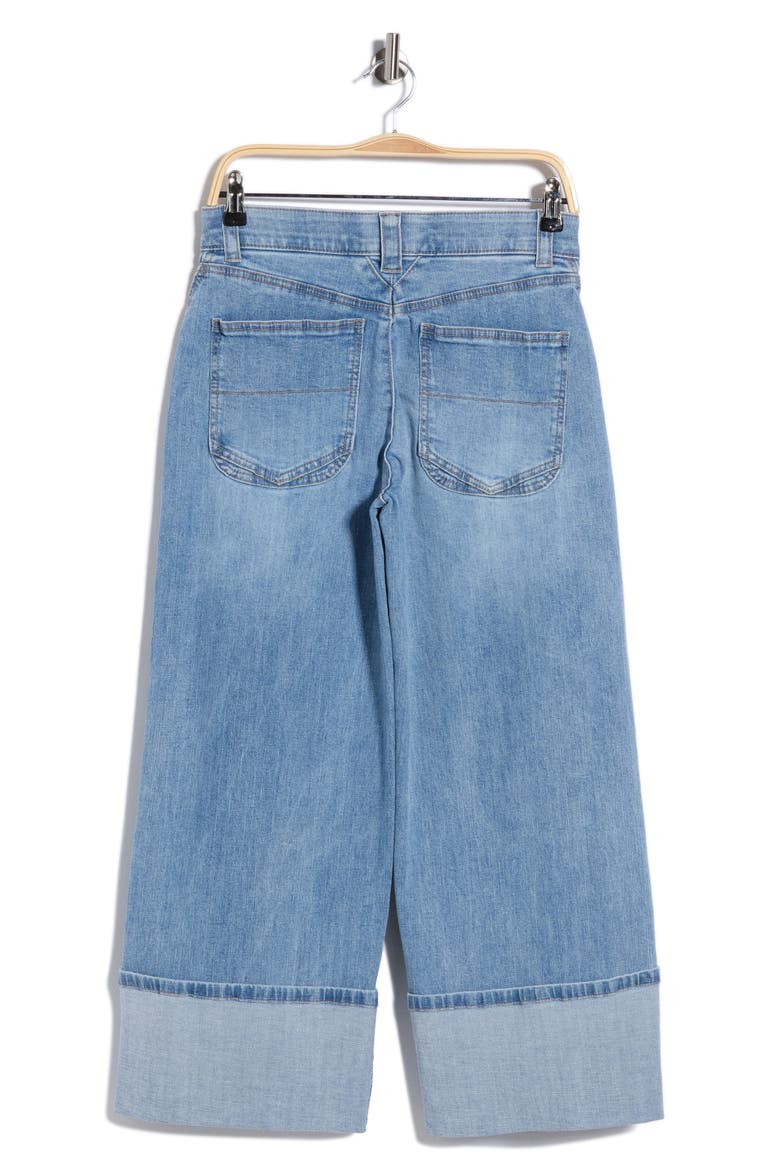High Waisted Cuffed Crop Wide Leg Jeans, Alternate, color, LIGHT BLUE ARTISINAL