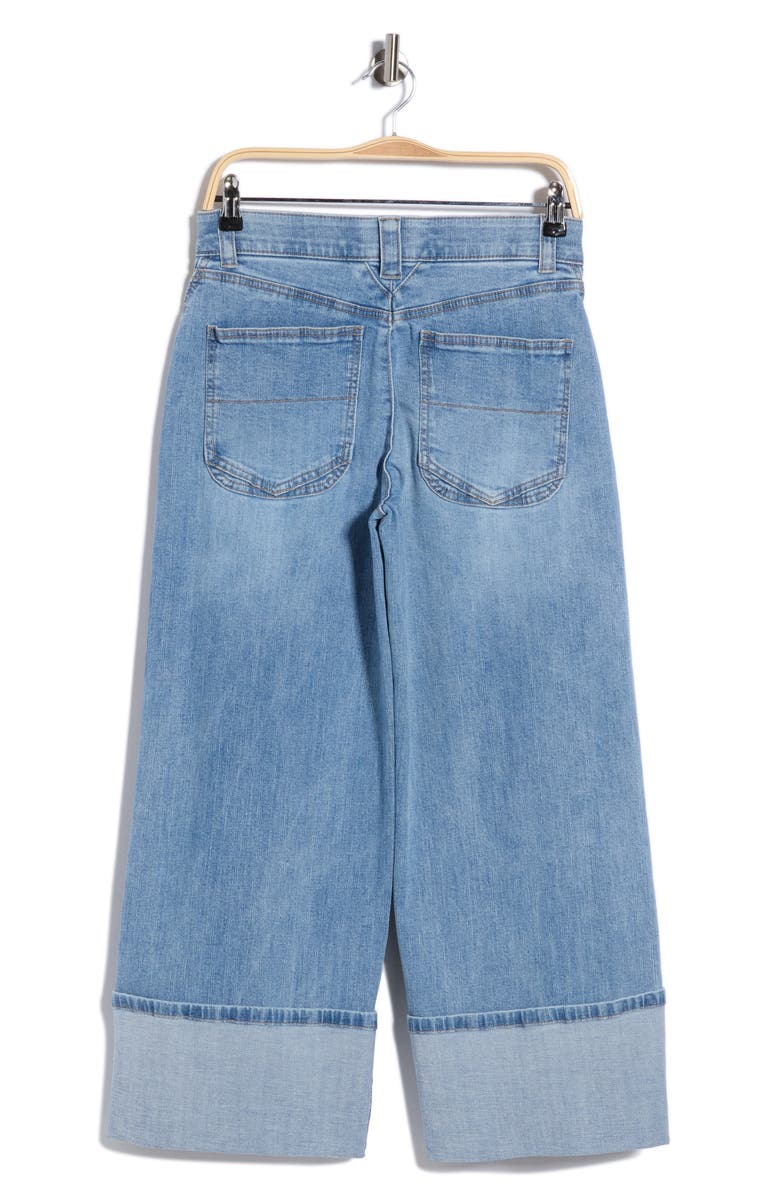 Democracy High Waisted Cuffed Crop Wide Leg Jeans, Alternate, color, Light Blue Artisinal