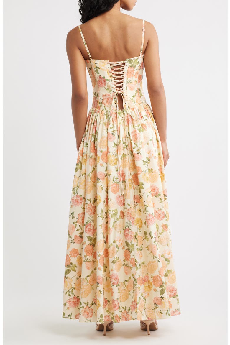 Rona Floral Stretch Cotton Maxi Sundress, Alternate, color, WARM ROSE PRINT