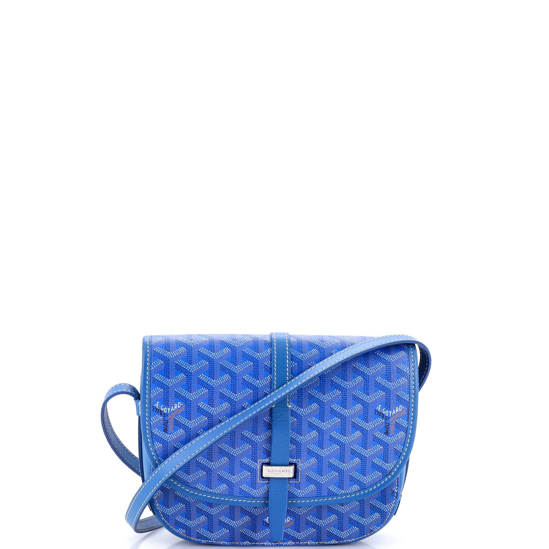 Pre-Owned Goyard Belvedere II Messenger Bag Coated Canvas PM, Main, color, Blue