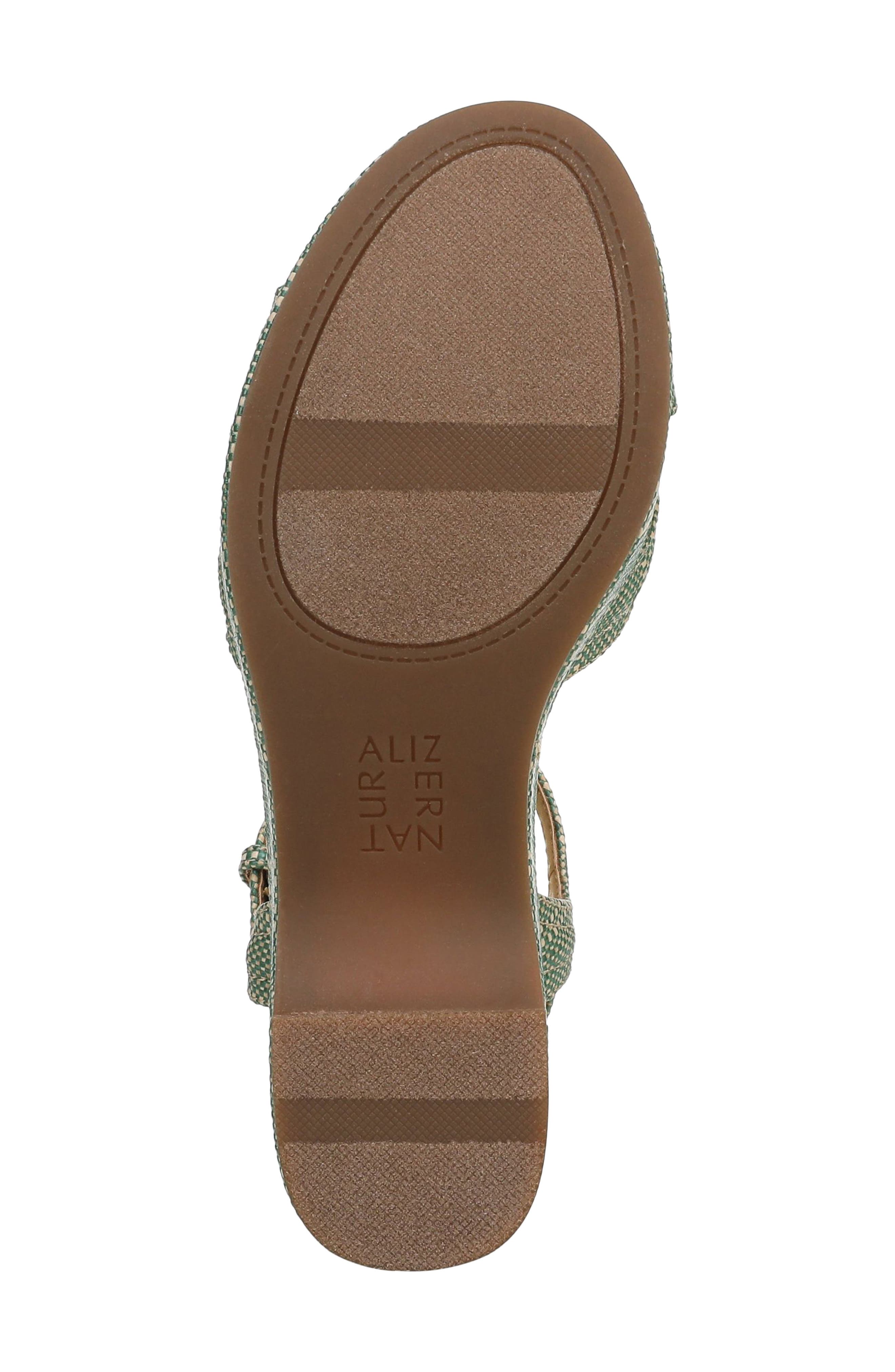 Naturalizer Dovie Raffia Ankle Strap Platform Sandal, Alternate, color, Green Mutli