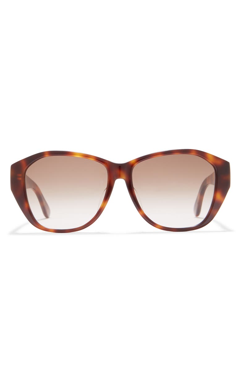 Saint Laurent 57mm Best Oval Sunglasses, Main, color, Brown Brown