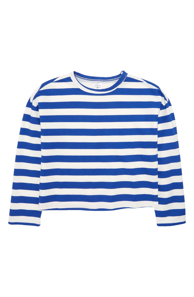 Nordstrom Kids' Stripe Cotton Crewneck Pullover, Main, color, 
