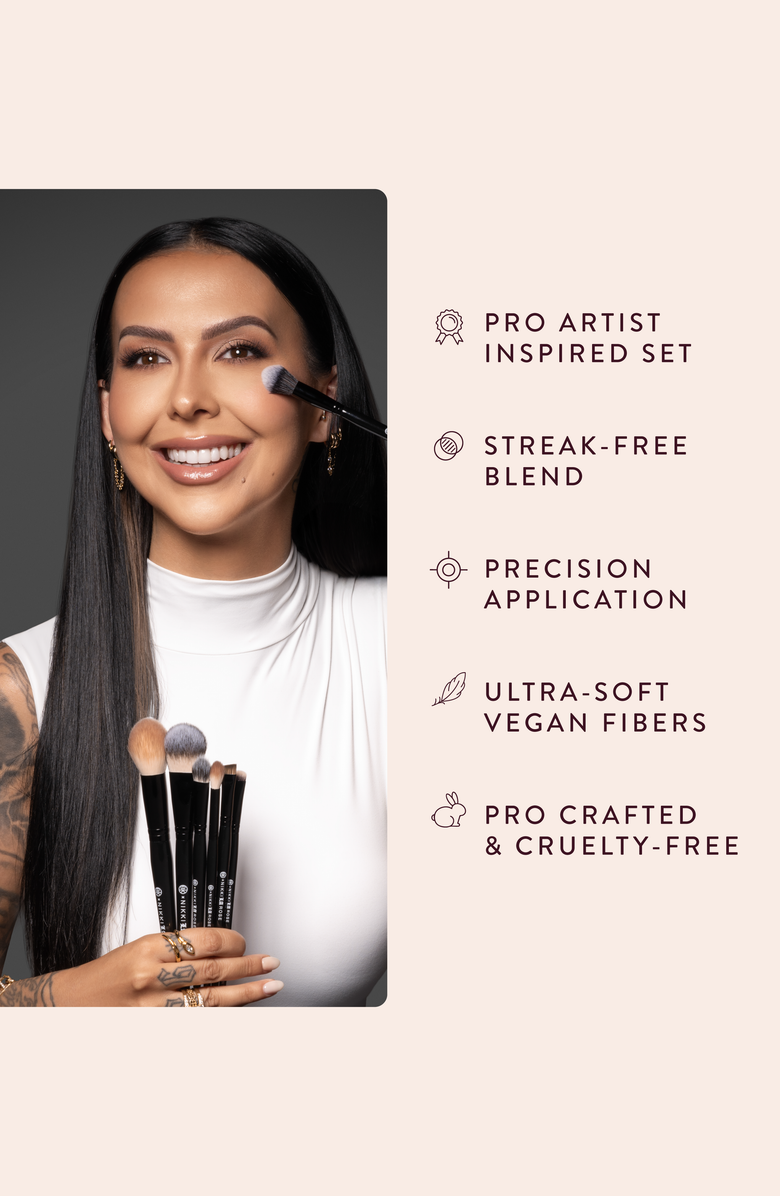 BK Beauty Nikki La Rose Pro Artist Brush Set, Alternate, color, Black