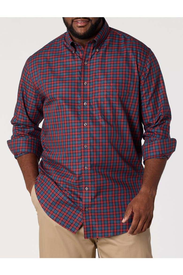 Big & Tall  Non-Iron Fall Patterned Sport Shirt, Alternate, color, BRANDY CHECK