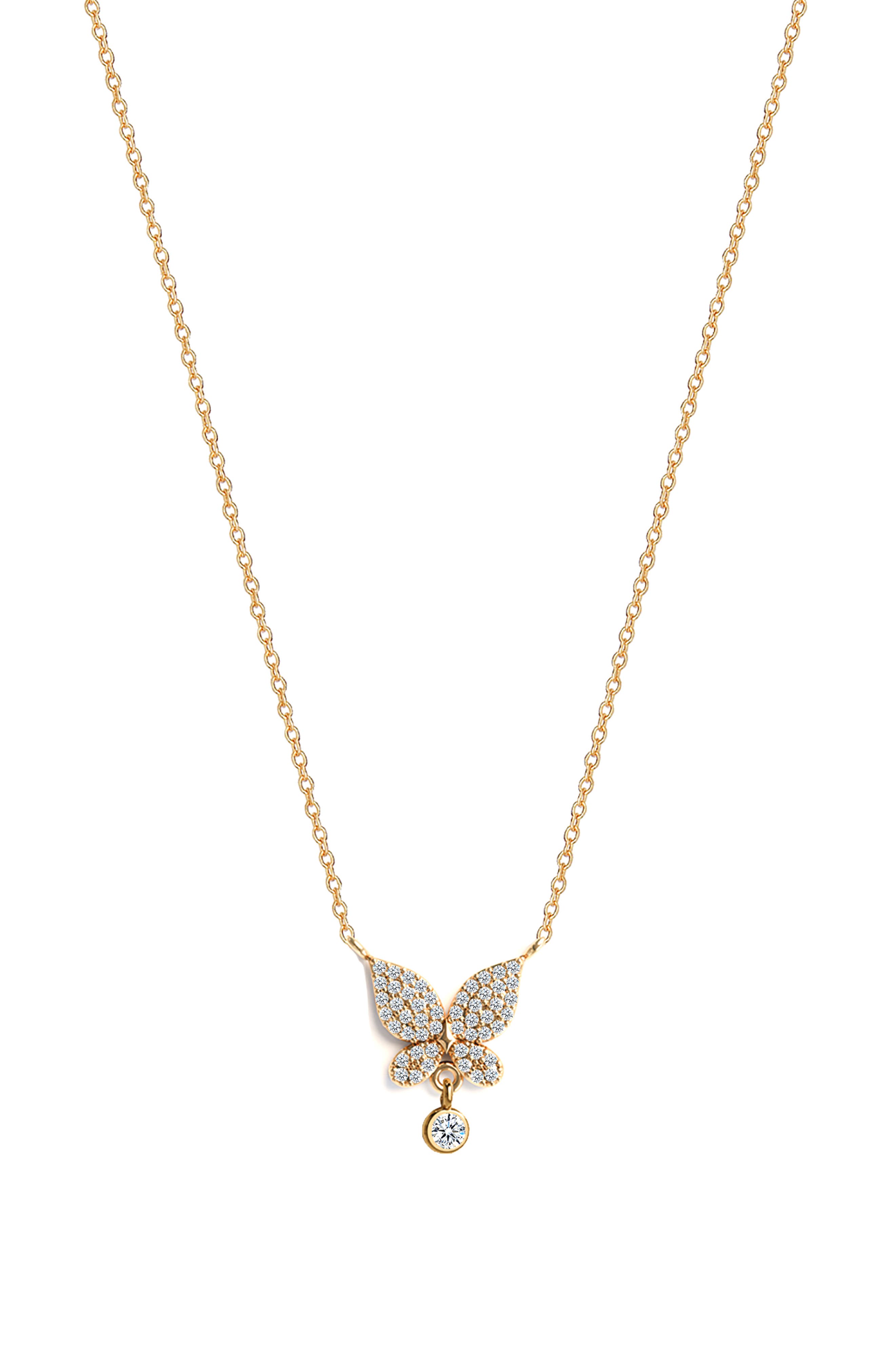 GABI RIELLE CZ Butterfly Pendant Necklace