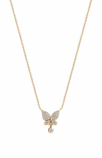 GABI RIELLE CZ Butterfly Pendant Necklace