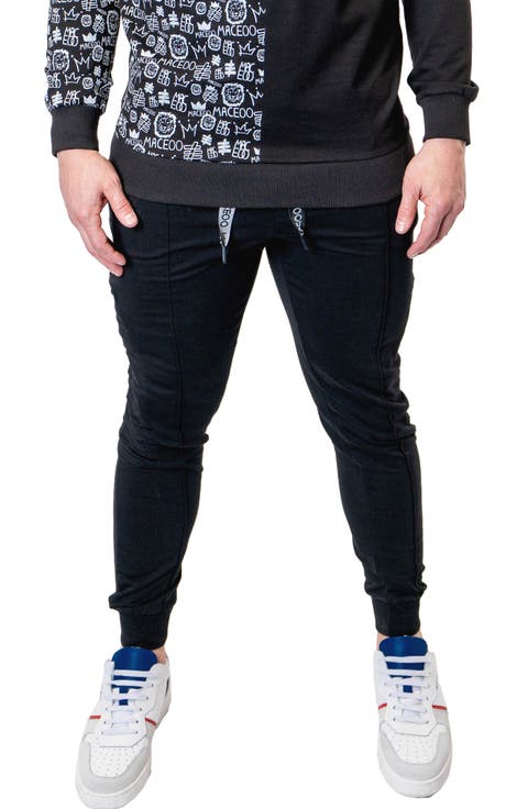 Lightspeed Black Stretch Cotton Joggers