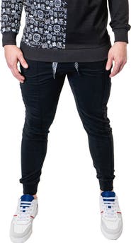 Maceoo Lightspeed Black Stretch Cotton Joggers