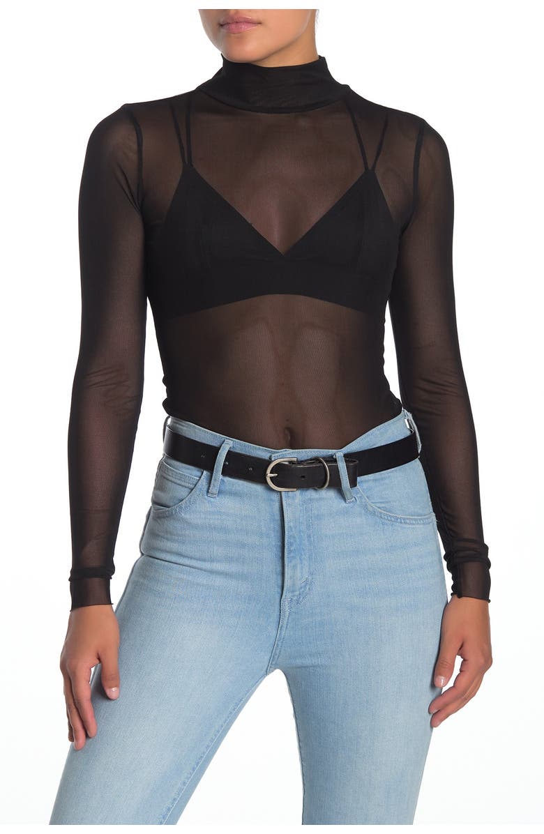 Zoe Mock Neck Mesh Top
