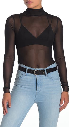 【新品未使用】ZOE loop neck tops black AFRM LOS ANGELES Zoe Mock Neck Mesh Top | Nordstromrack