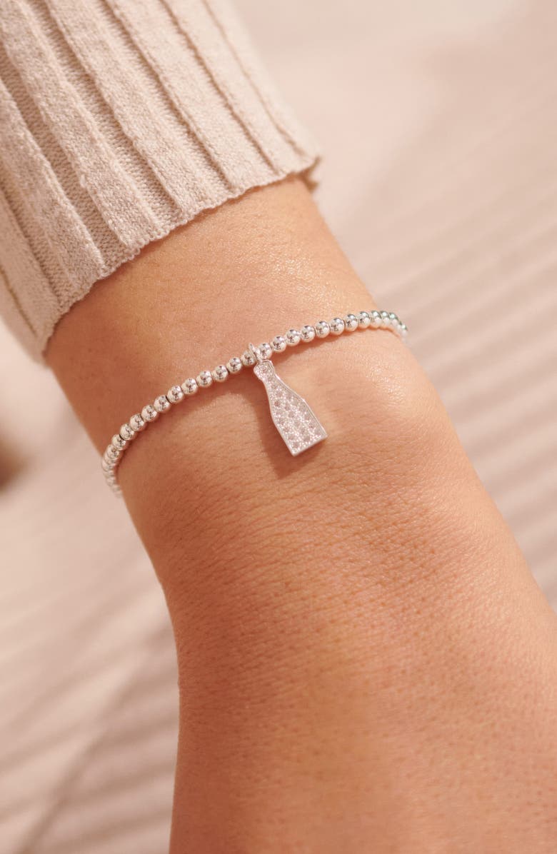A Littles & Co A Little 'This Calls For Champagne' Bracelet in Silver Plating, Alternate, color, Metallic Silver