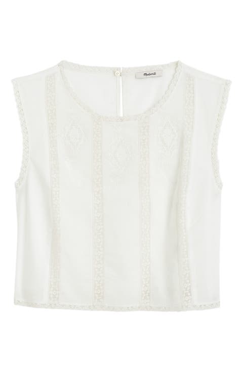 Embroidered Lace Insert Top