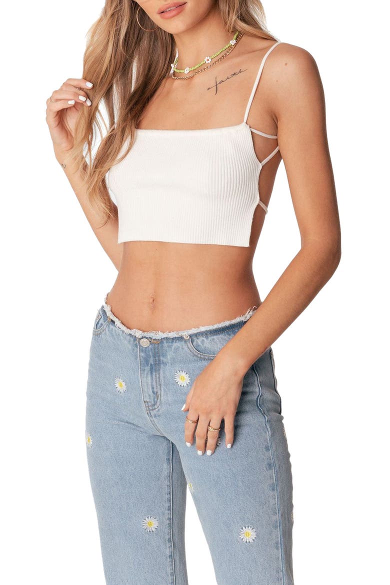 Open Back Crop Top, Main, color, CREAM