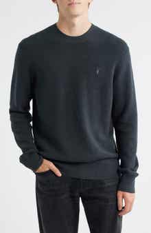 Oversize Cotton & Wool Waffle Crewneck Sweater