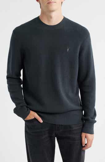Oversize Cotton & Wool Waffle Crewneck Sweater