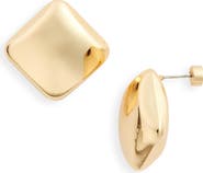 Nordstrom Puffed Square Button Stud Earrings