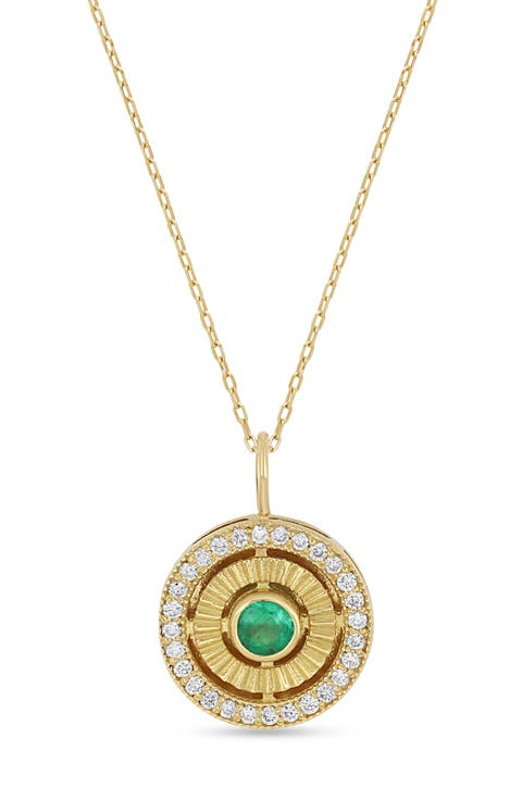 18K El Mar Gemstone & Diamond Circle Pendant Necklace (Online Trunk Show)