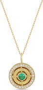 Bony Levy 18K El Mar Gemstone & Diamond Circle Pendant Necklace (Online Trunk Show)