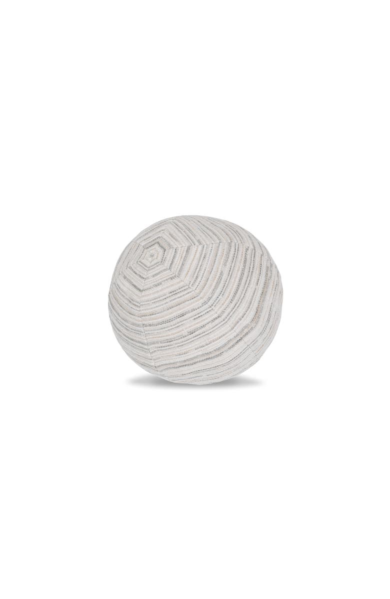 Elaine Smith Luxe Stripe Chenille & Boucle textured Indoor & Outdoor Woven Orb Pillow, Main, color, Pebble