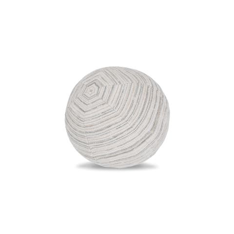 Luxe Stripe Chenille & Boucle textured Indoor & Outdoor Woven Orb Pillow