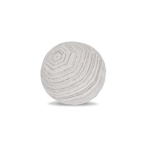 Elaine Smith Luxe Stripe Chenille & Boucle Textured Indoor & Outdoor Woven Orb Pillow In Gray
