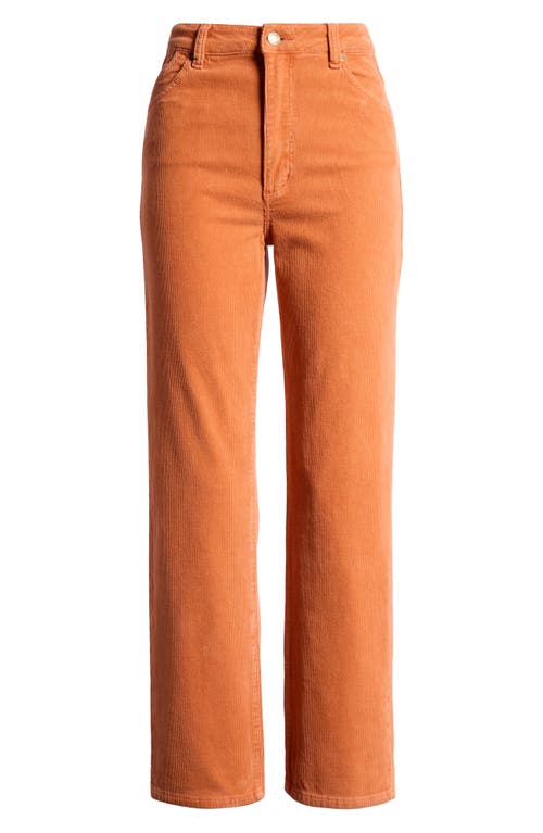 Rolla's East Coast Rusty Rose Corduroy High Rise Flare Pants In Rust