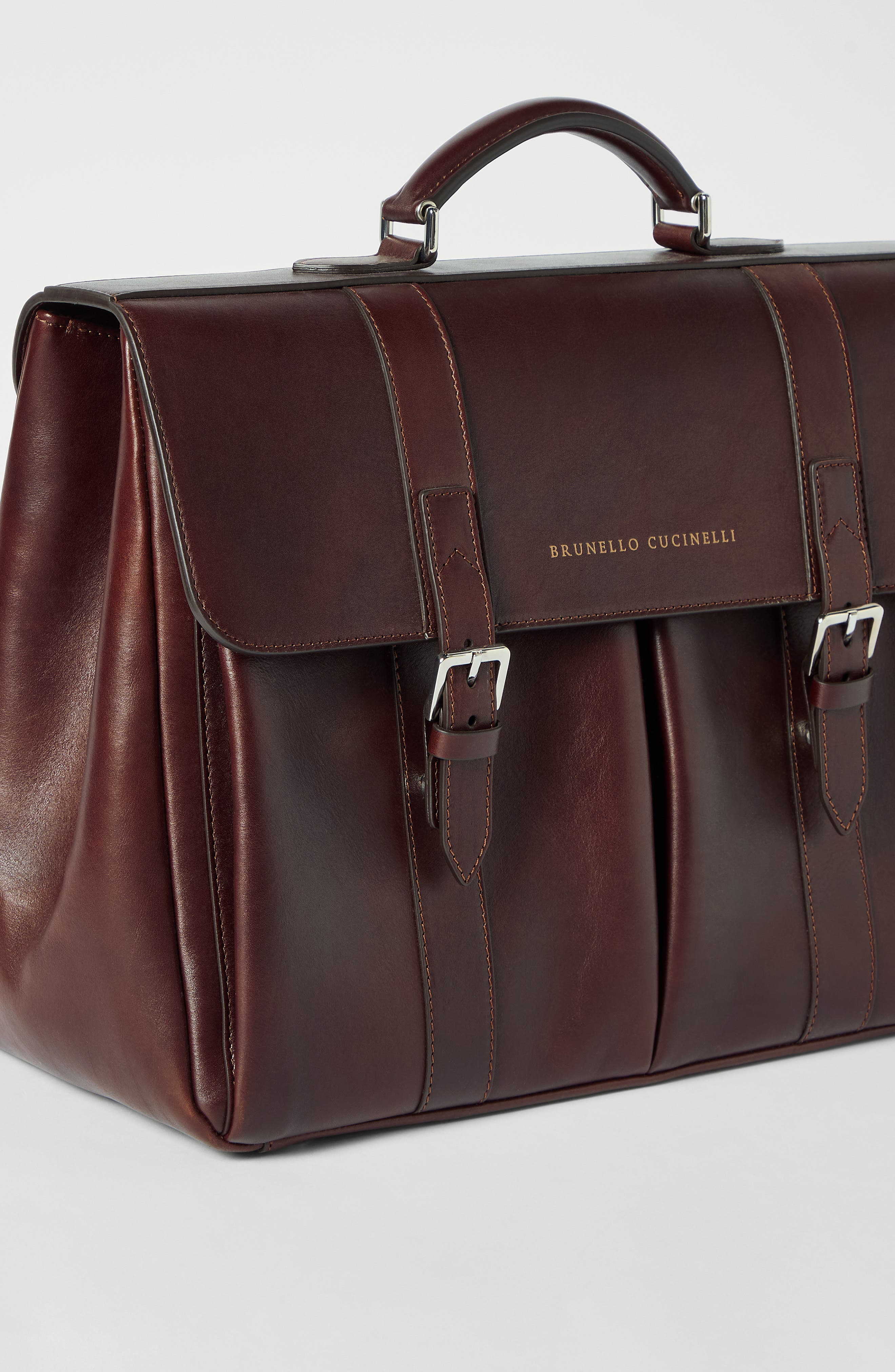 Calfskin briefcase, Alternate, color, Burgundy