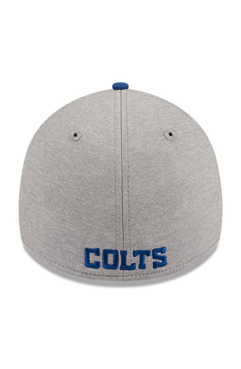 New Era Men's New Era Heather Gray/Royal Indianapolis Colts Striped 39THIRTY Flex Hat, Alternate, color, 