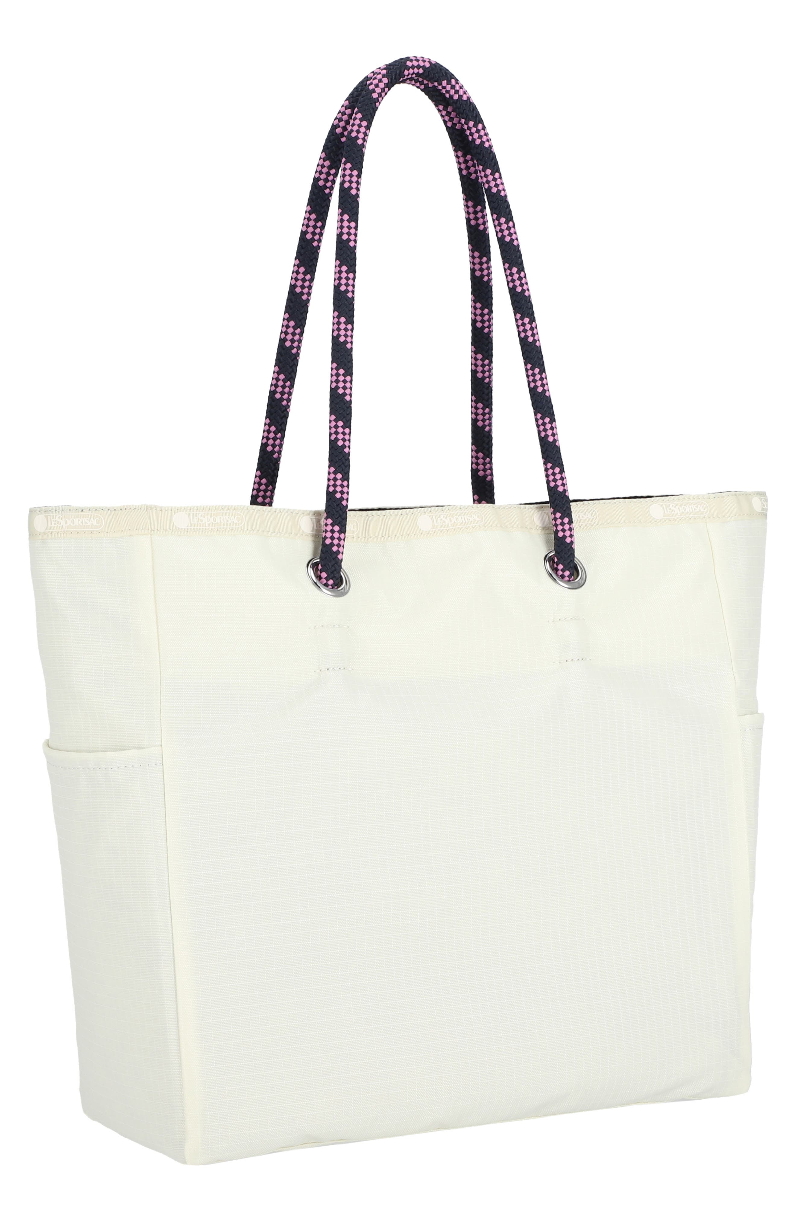 LeSportsac Medium Reversible Ripstop Tote, Alternate, color, Sandbar/ Deep Sea Logo