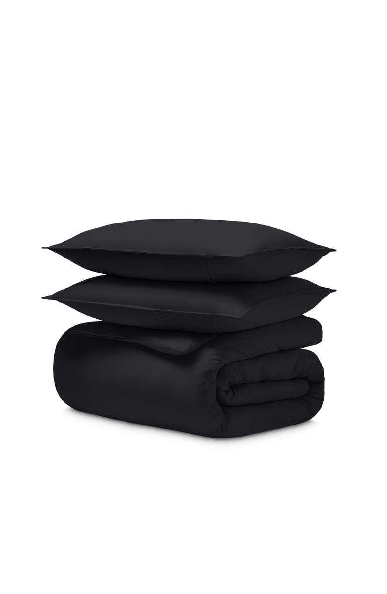 Bare Home Organic Cotton Jersey Duvet Cover & Pillowsham Set, Main, color, Black