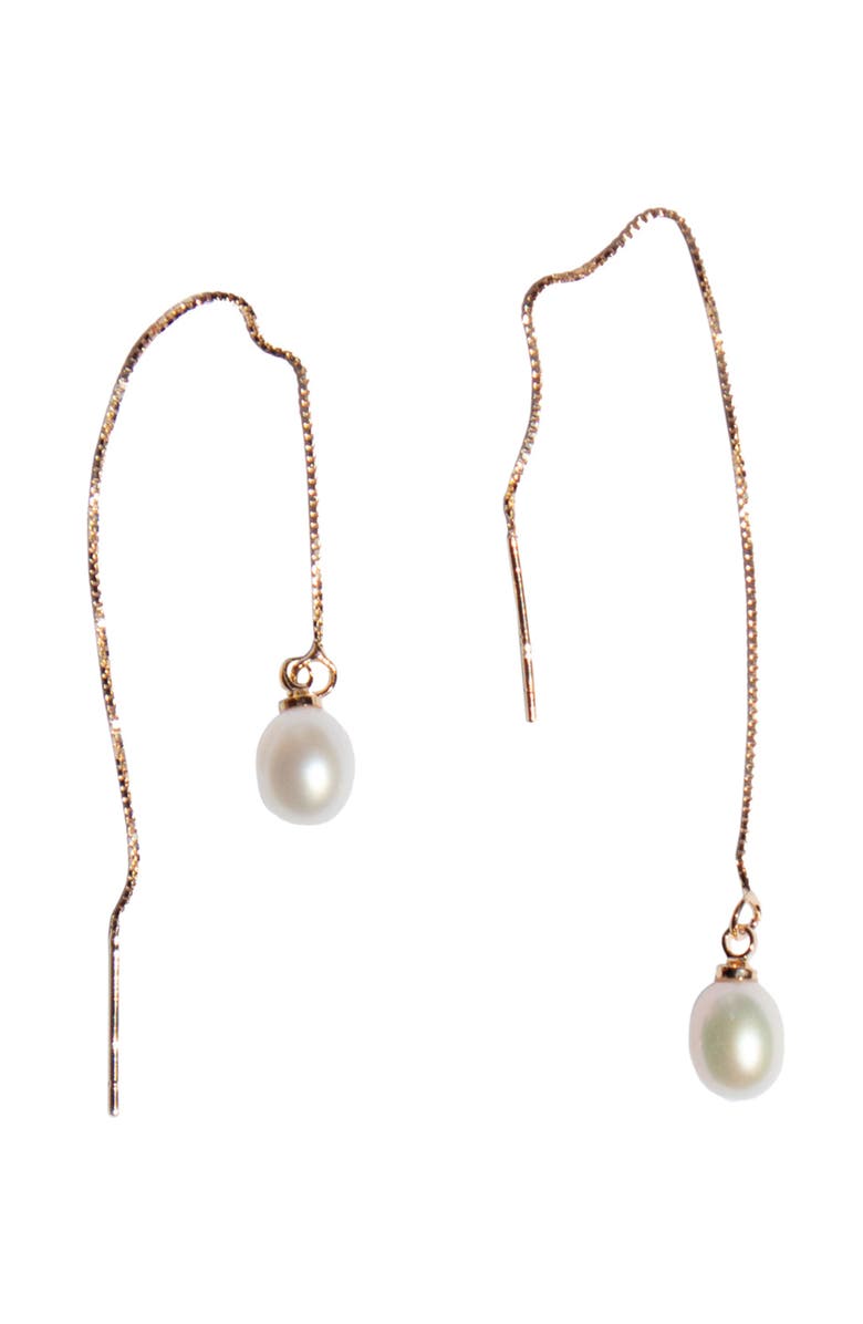 seree Lilith pearl thread earrings, Main, color, White